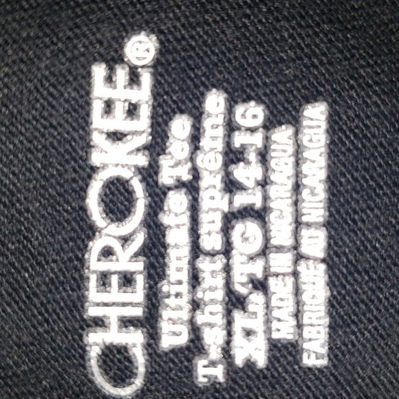 Cherokee Ultimate Tee Black XL 14-16 Short Sleeve Crew Neck - Picture 2 of 5